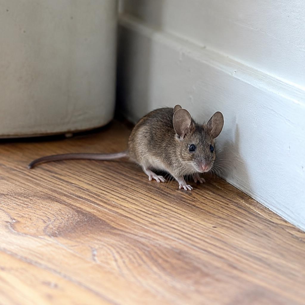 House mouse on a kitchen floor